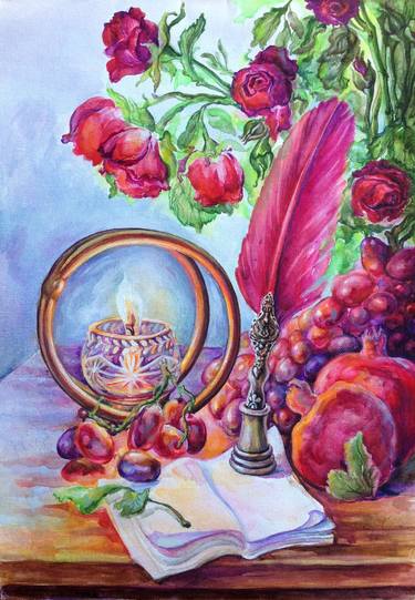 Original Fine Art Still Life Paintings by Kristina Kristiana