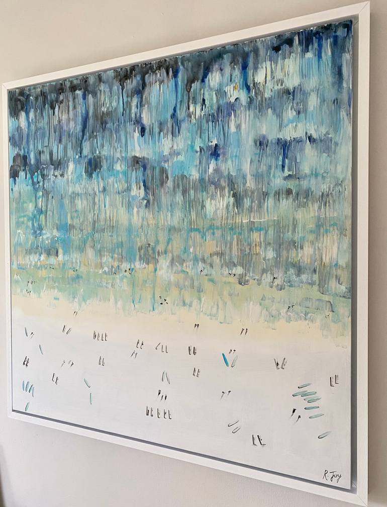 Original Modernism Beach Painting by Rebecca Jory