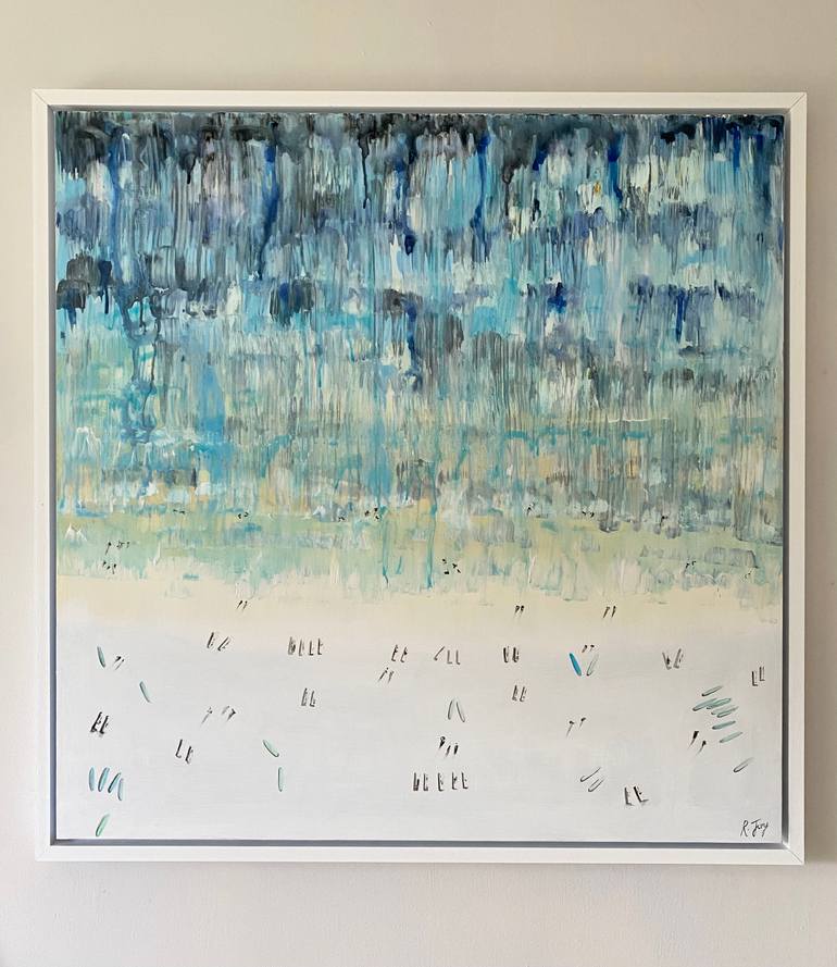 Original Modernism Beach Painting by Rebecca Jory