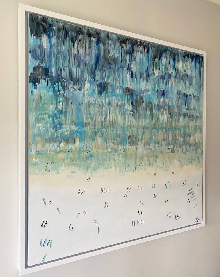 Original Modernism Beach Painting by Rebecca Jory