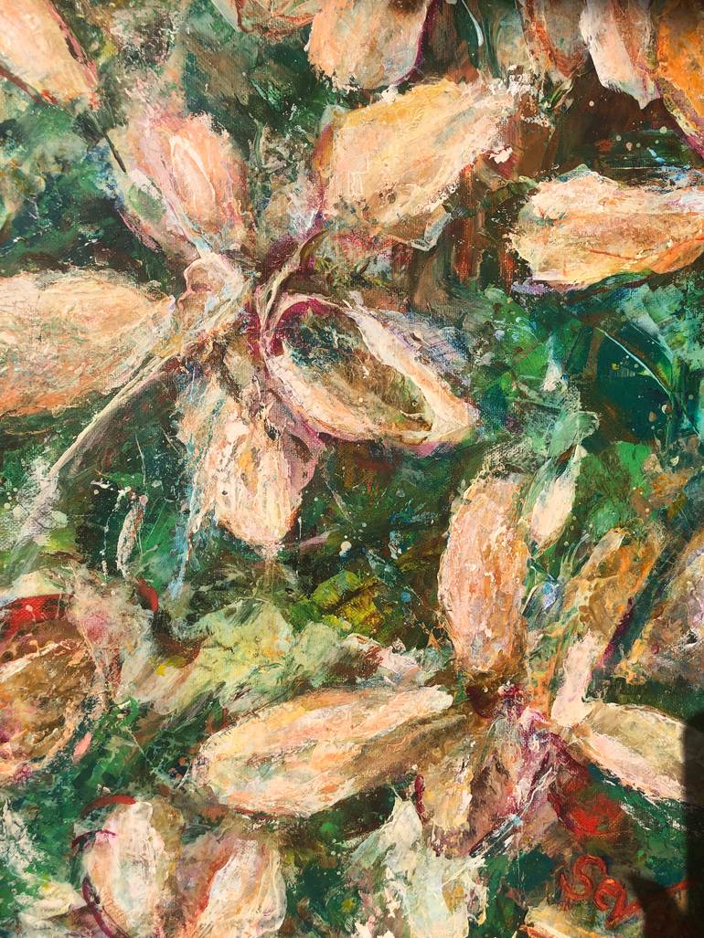 Original Expressionism Floral Painting by Sevar Mammadova