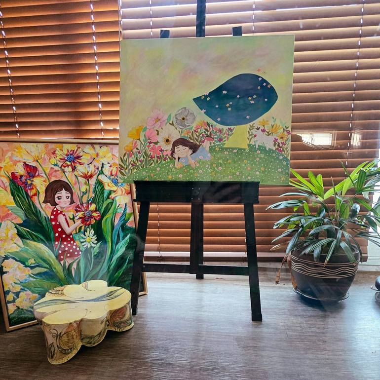 Original Art Deco Nature Painting by Soobin Cho