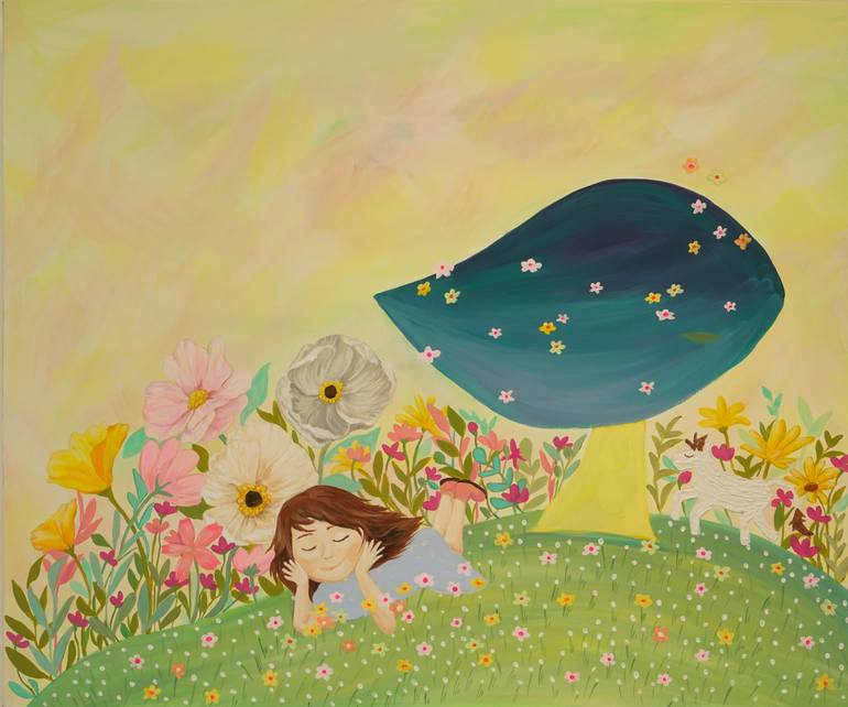 Original Art Deco Nature Painting by Soobin Cho