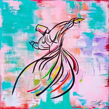 Original Art Deco Abstract Painting by Ayesha Art Gallery