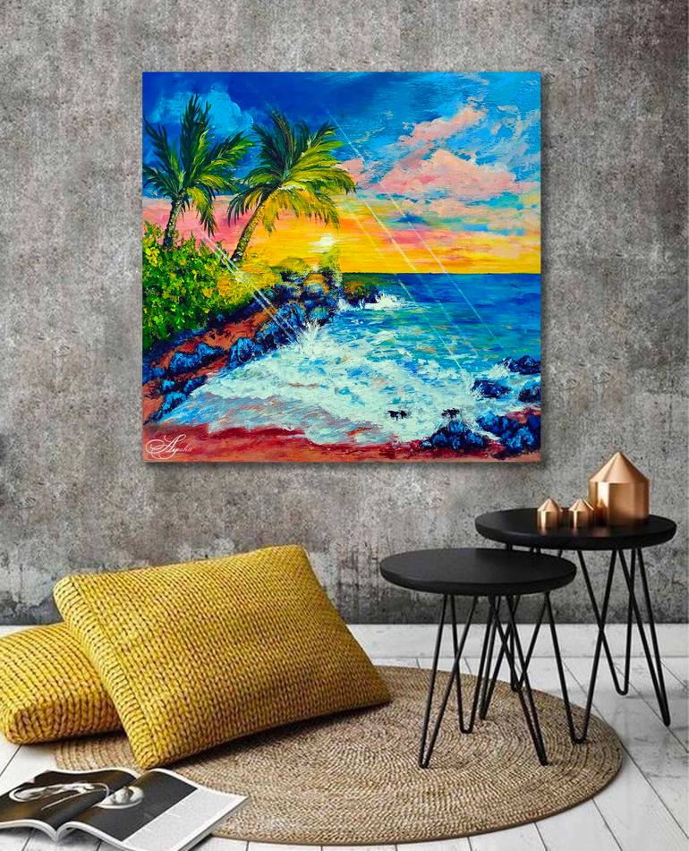 Original Abstract Seascape Painting by Ayesha Art Gallery