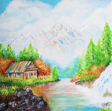 Print of Landscape Paintings by Ayesha Art Gallery