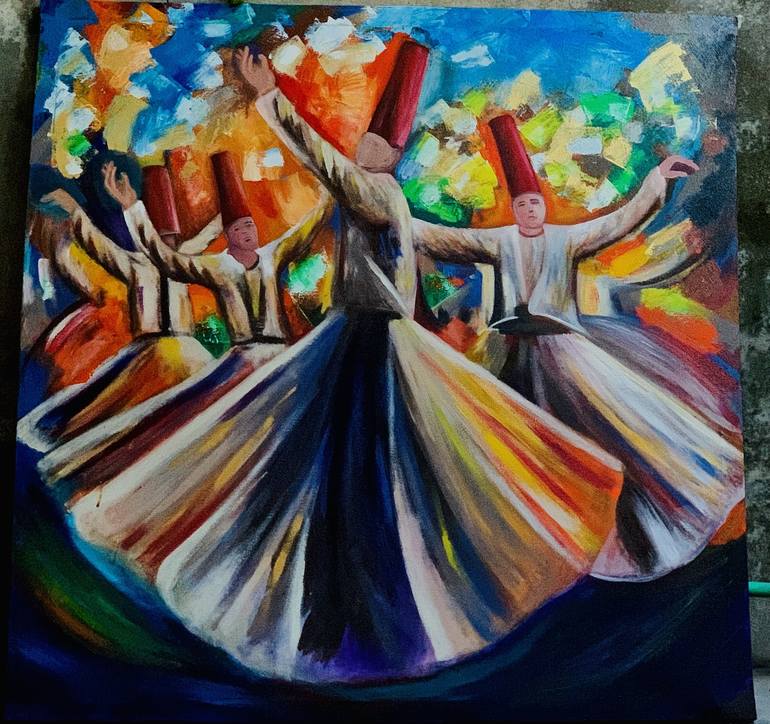 sufi whirling dervish Painting by maheen arts | Saatchi Art