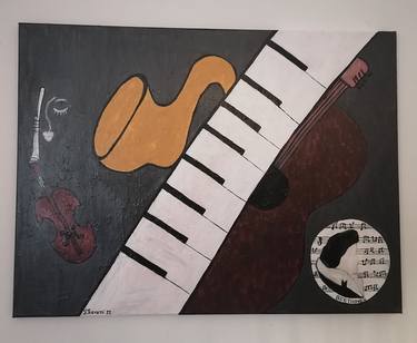 Print of Art Deco Music Paintings by Ban Barani