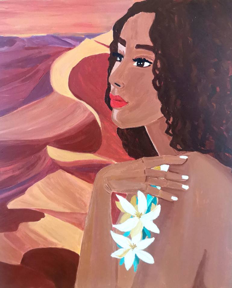 Print of Contemporary Women Paintings by Ghislaine Carmel