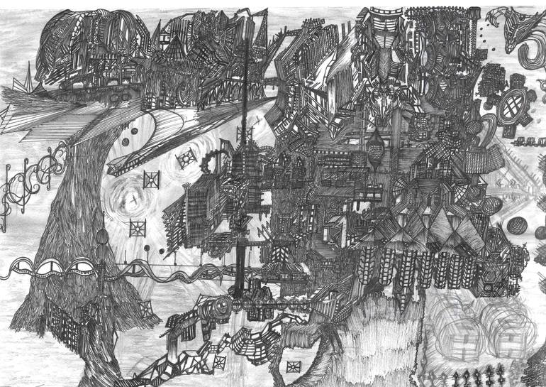 Original Illustration Architecture Drawing by Anis Couvret