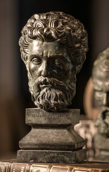 Bronze Marcus Aurelius Bust Sculpture thumb