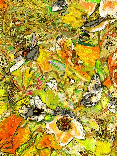 Original Contemporary Floral Mixed Media by Mark Ross