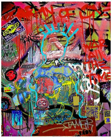 Original Abstract Graffiti Mixed Media by Mark Ross