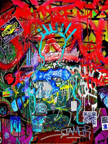 Original Abstract Graffiti Mixed Media by Mark Ross