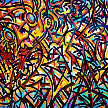 Original Abstract Graffiti Mixed Media by Mark Ross