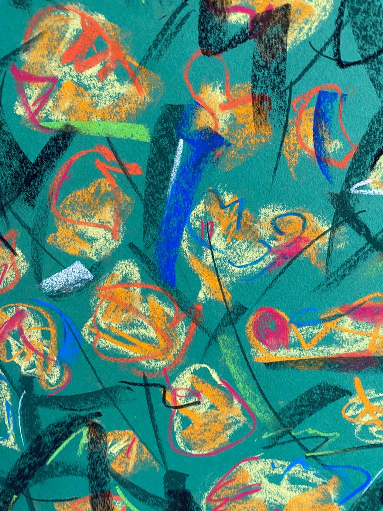 Original Abstract Garden Drawing by Yuliia Volodina