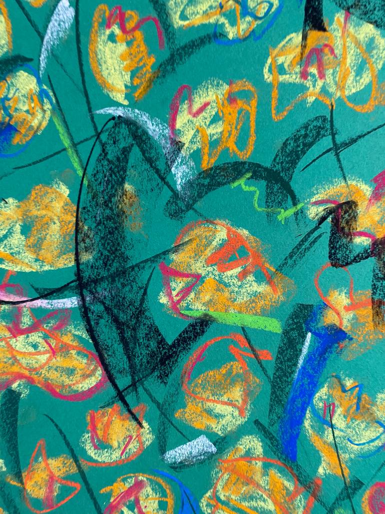 Original Abstract Garden Drawing by Yuliia Volodina