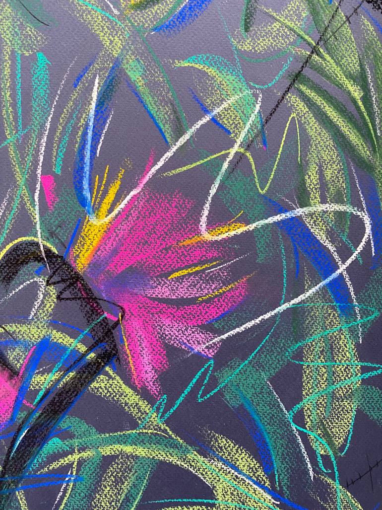 Original Abstract Floral Drawing by Yuliia Volodina