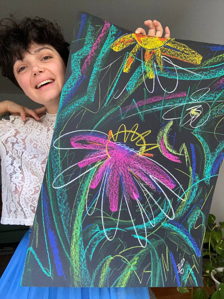 Original Abstract Nature Drawing by Yuliia Volodina