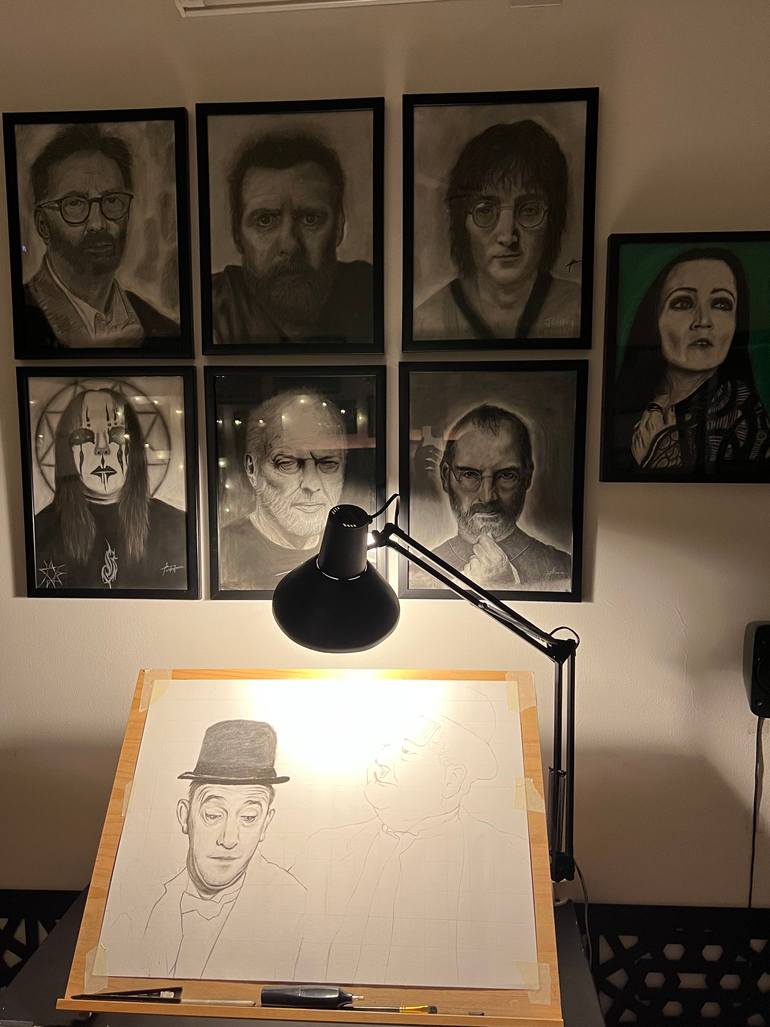 Original Expressionism People Drawing by John Thomas