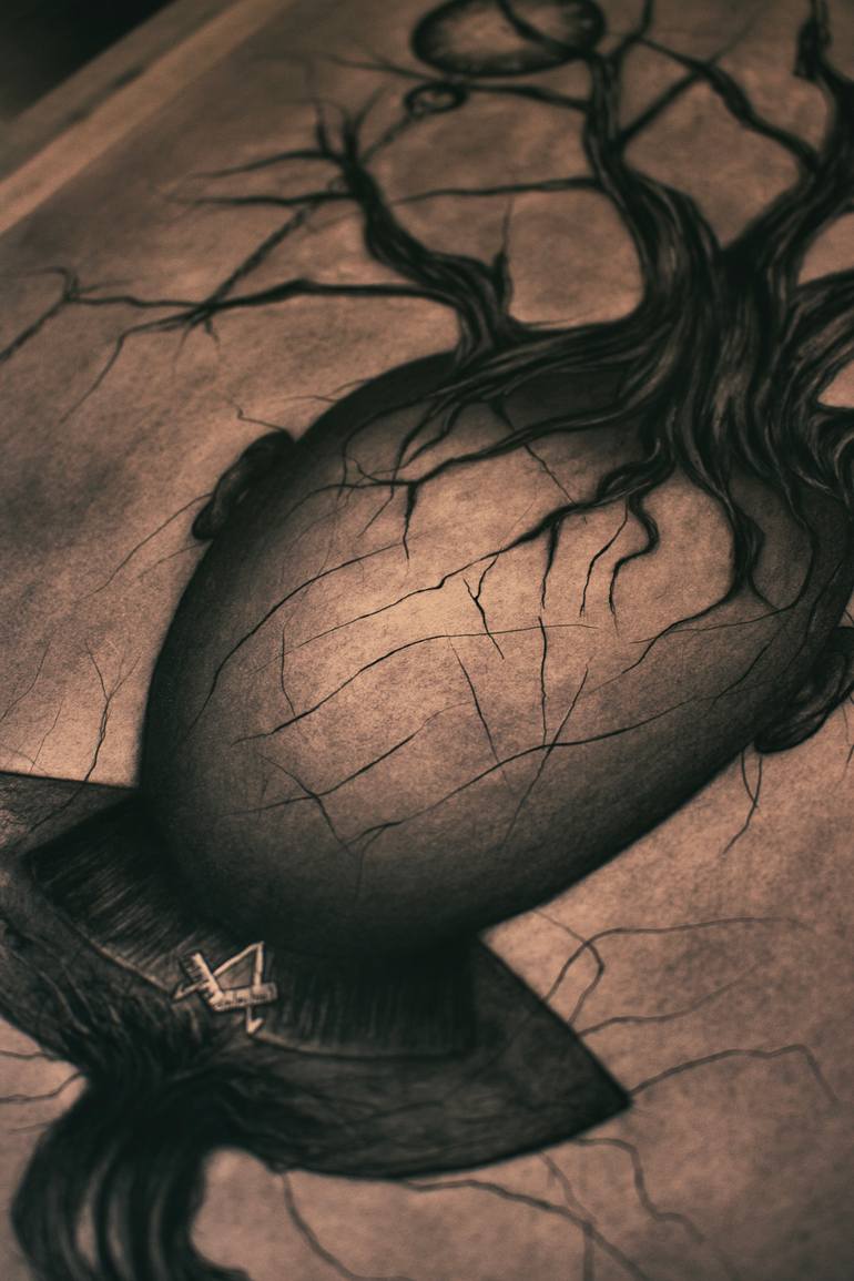 Original Black & White Fantasy Drawing by John Thomas