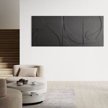 Original Bauhaus Geometric Painting by Sureen Gouws