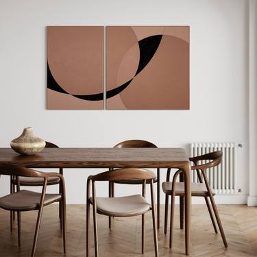 Original Bauhaus Geometric Painting by Sureen Gouws