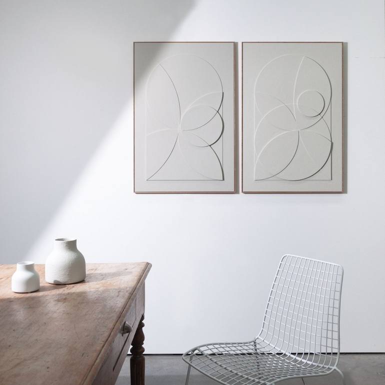 Original Bauhaus Geometric Painting by Sureen Gouws