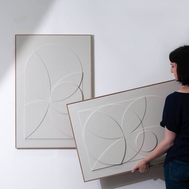 Original Bauhaus Geometric Painting by Sureen Gouws