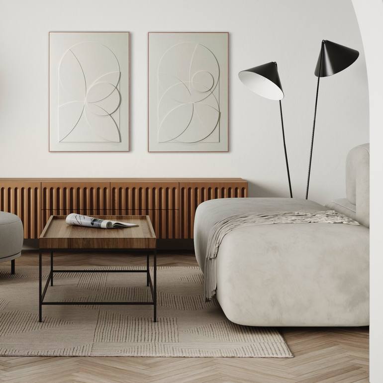 Original Bauhaus Geometric Painting by Sureen Gouws