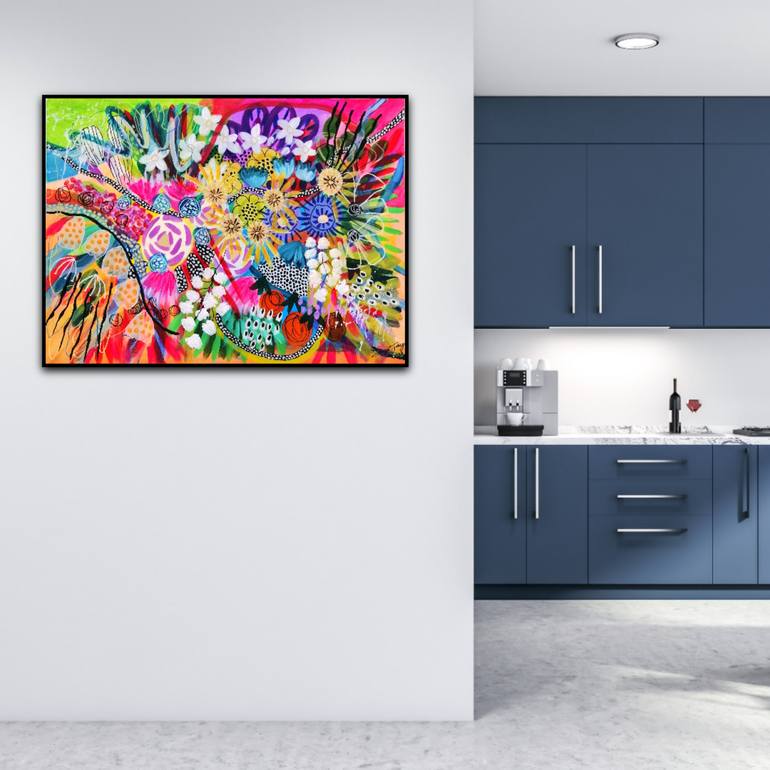 Original Abstract Floral Painting by Saga Jay
