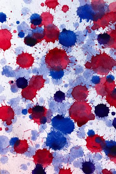 Watercolor blots, splashes. Abstract art. Digitally manipulated thumb