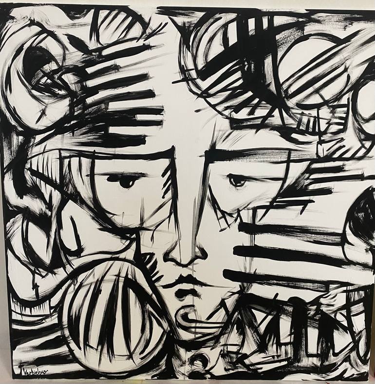 Black&White World Painting by Jan Verbicky Saatchi Art