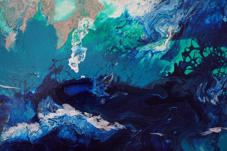 Original Expressionism Beach Painting by Natalia Mann