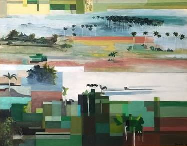 Original Cubism Landscape Paintings by Matteo Tomaselli