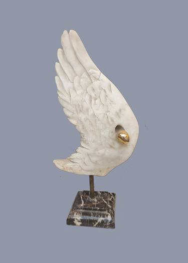 Angel Wing ,marble,bronze,gilding, 2003 year ,H-40 cm thumb