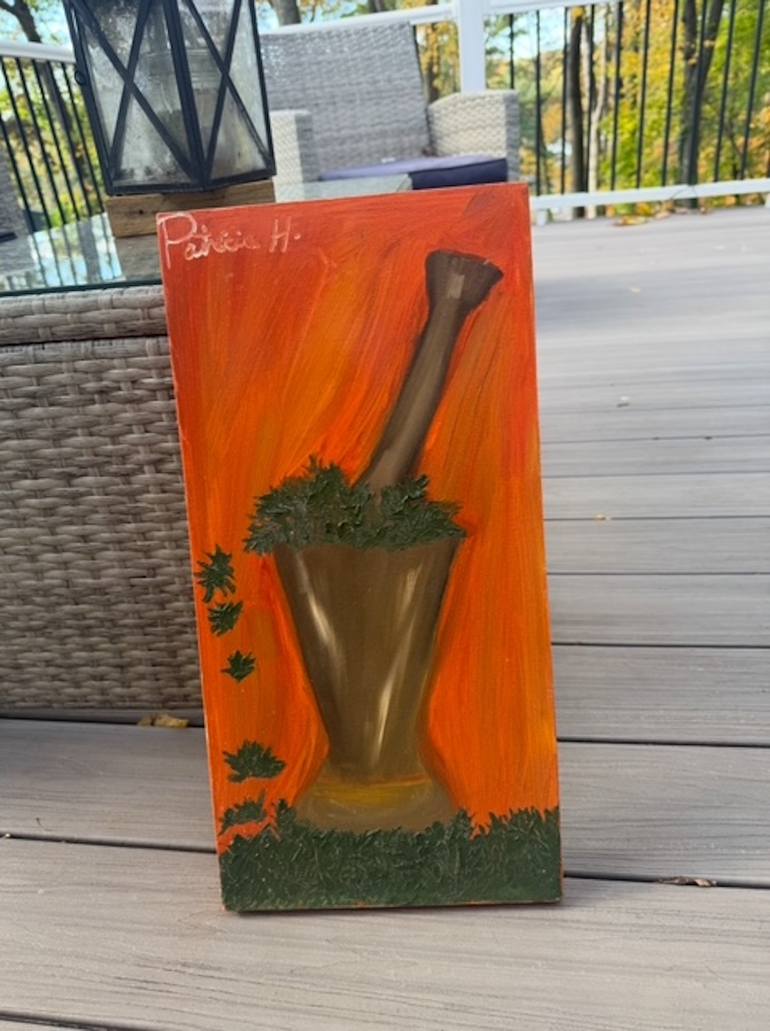 Original Art Deco Botanic Painting by Patricia Houston