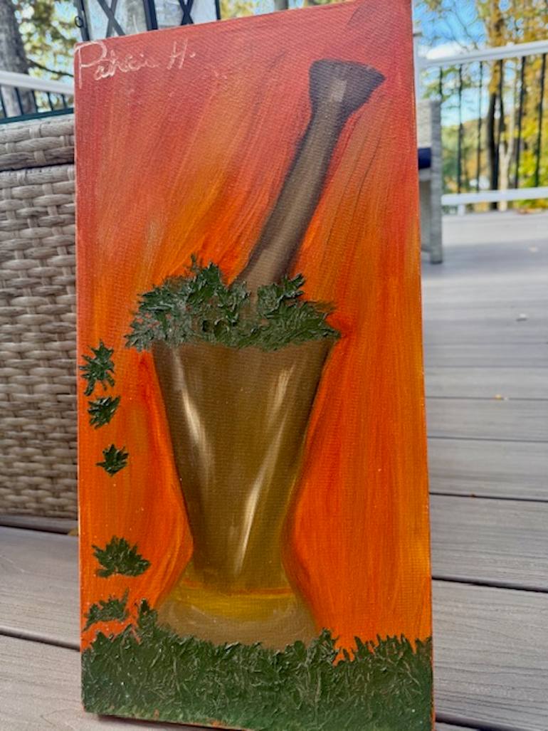 Original Art Deco Botanic Painting by Patricia Houston