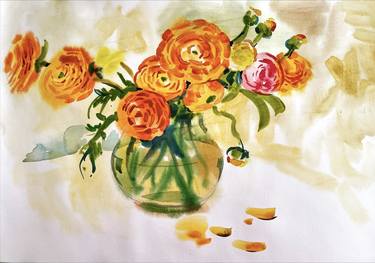 Original Floral Painting by Hanna Desiatnychuk