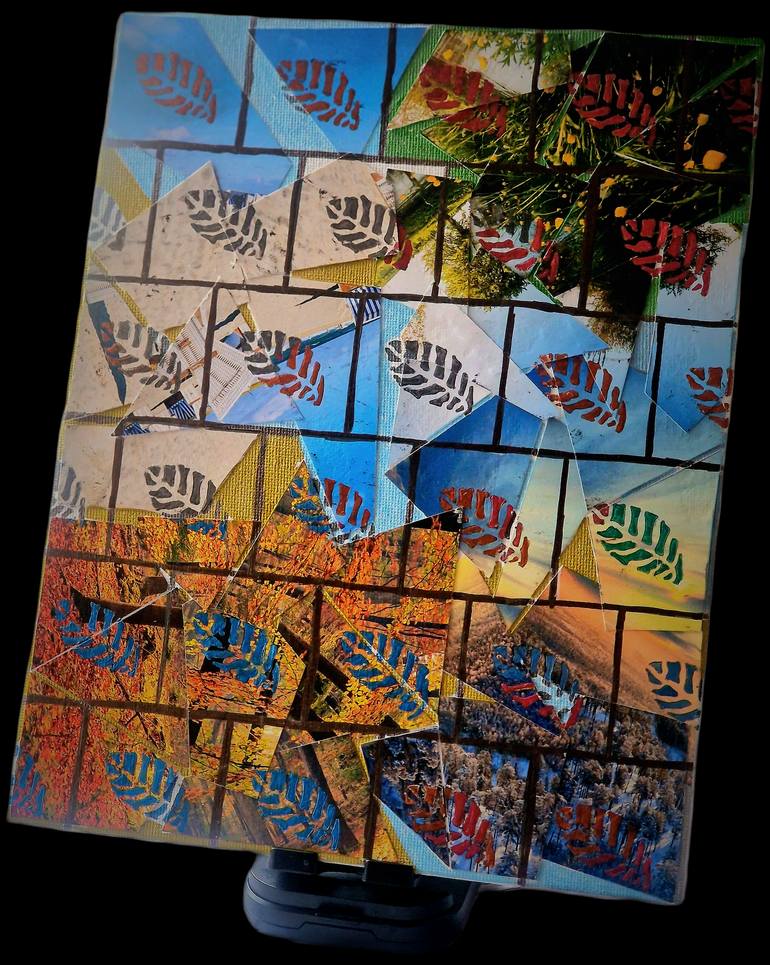 Original Abstract Landscape Mixed Media by Charlotte B