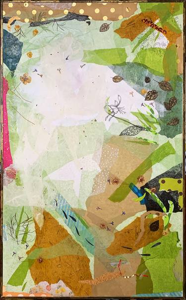 Original Abstract Botanic Collage by Lynda Wallis