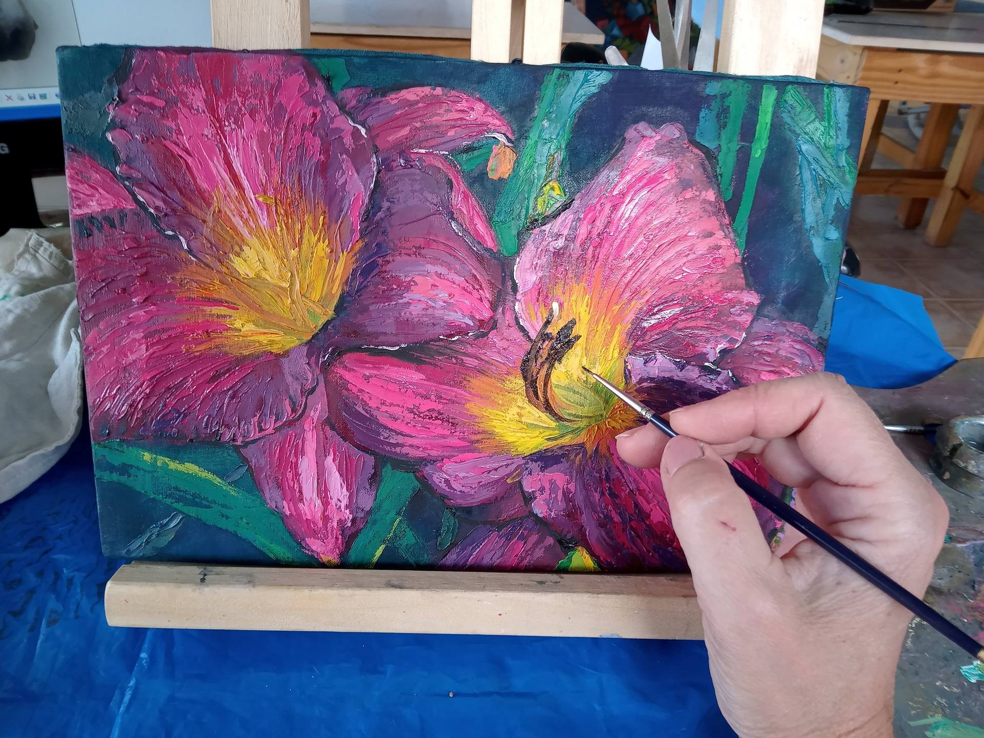 Flores fucsias Painting by Natalya Laskavaya | Saatchi Art Flores fucsias Painting by Natalya Laskavaya | Saatchi Art