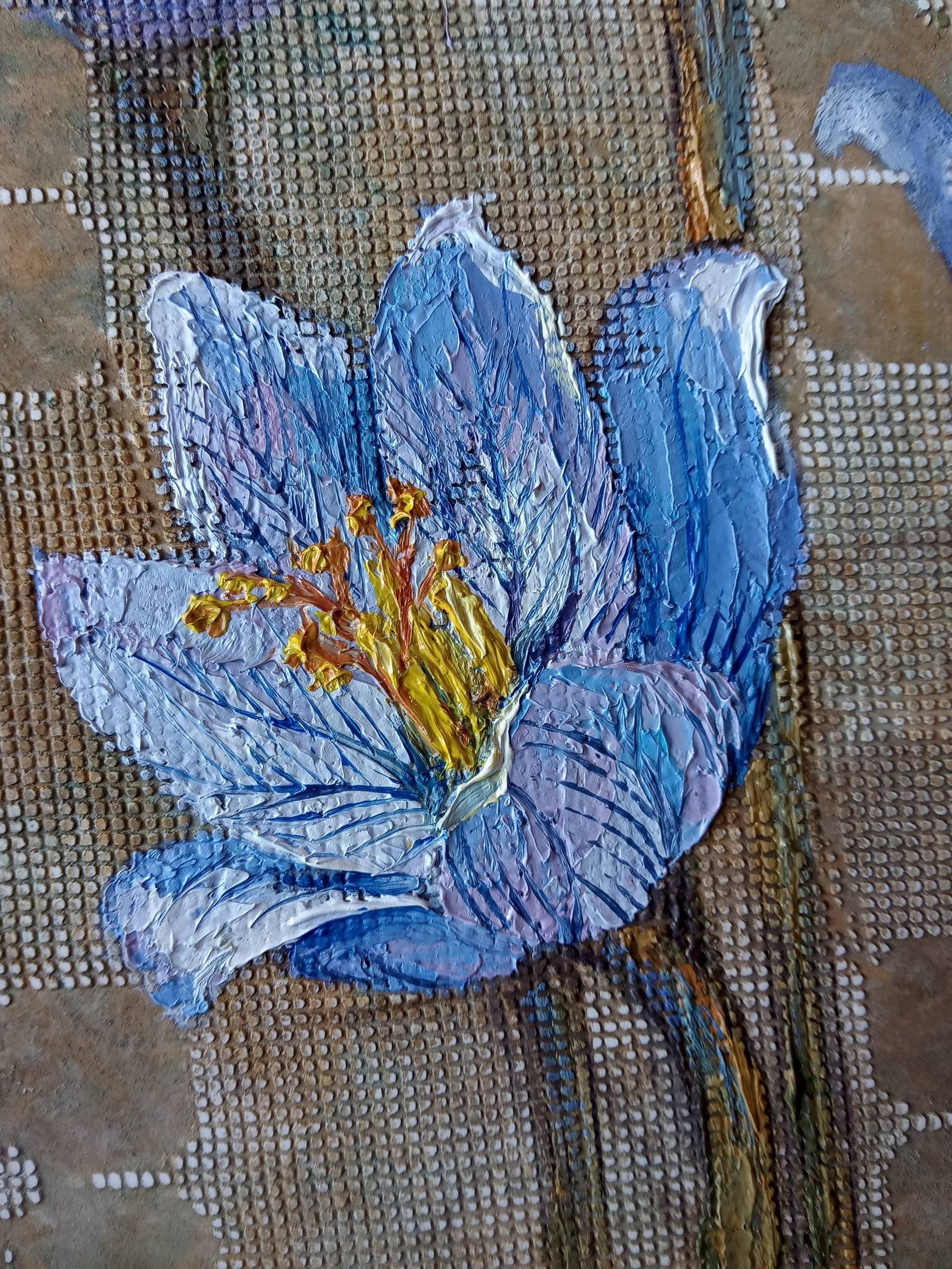 flor azul crocus Painting by Natalya Laskavaya | Saatchi Art