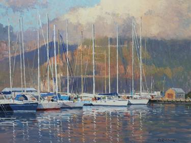 Original Impressionism Boat Paintings by Roelof Rossouw