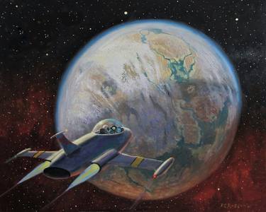 Original Realism Outer Space Paintings by Roelof Rossouw