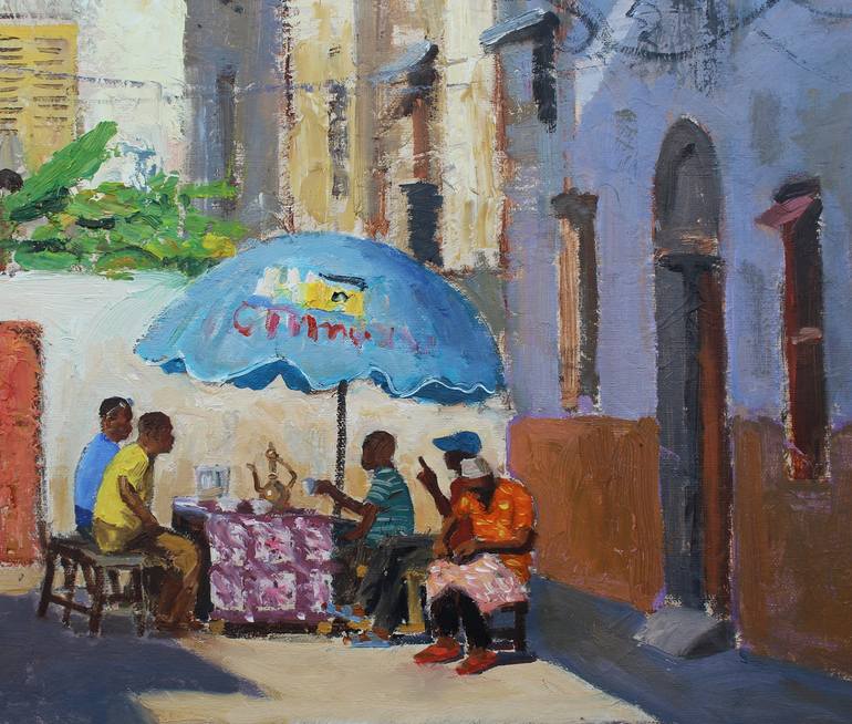 Original Impressionism People Painting by Roelof Rossouw