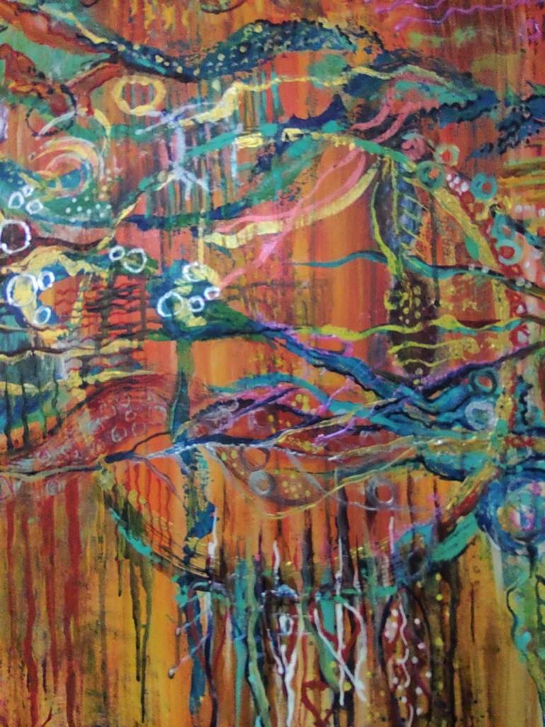 Original Abstract Expressionism Nature Painting by Judith Panditharatne
