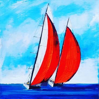 Original Figurative Yacht Paintings by Kenneth McClymont