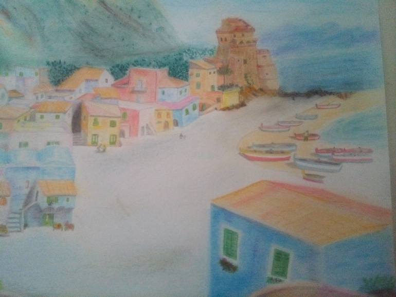 Original Realism Beach Drawing by Rosi Rita