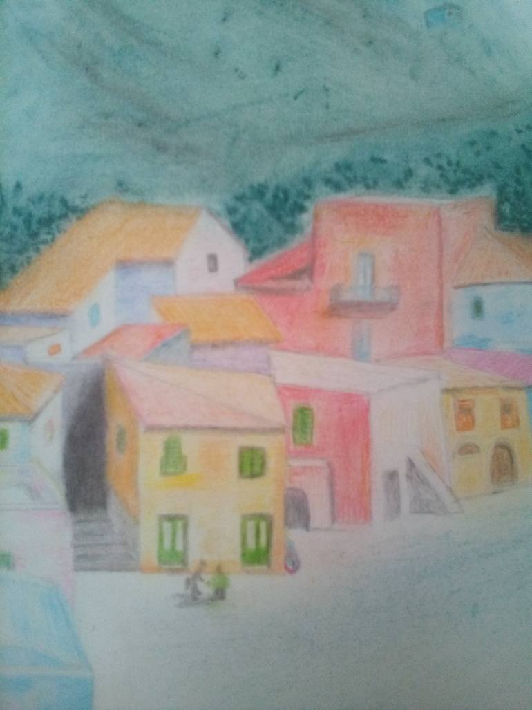 Original Realism Beach Drawing by Rosi Rita